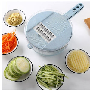 8-in-1 Mandoline Vegetable Slicer – Potato, Carrot, Onion Grater with Strainer & Cutter for Kitchen