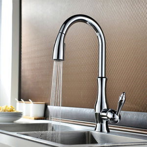 All Copper Rotatable Pull-Out Retractable Kitchen Faucet