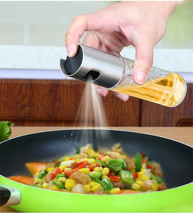 BBQ Oil Spray Bottle for Cooking – Refillable Olive Oil & Vinegar Sprayer