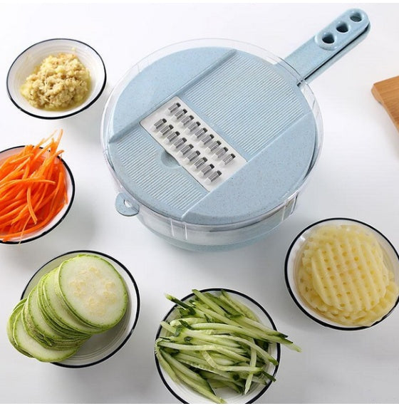 8-in-1 Mandoline Vegetable Slicer – Potato, Carrot, Onion Grater with Strainer & Cutter for Kitchen