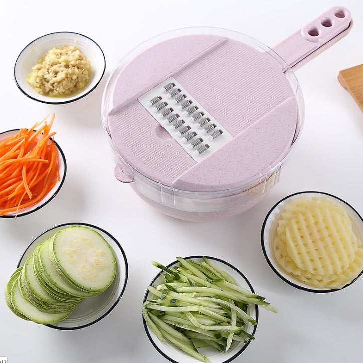 8-in-1 Mandoline Vegetable Slicer – Potato, Carrot, Onion Grater with Strainer & Cutter for Kitchen