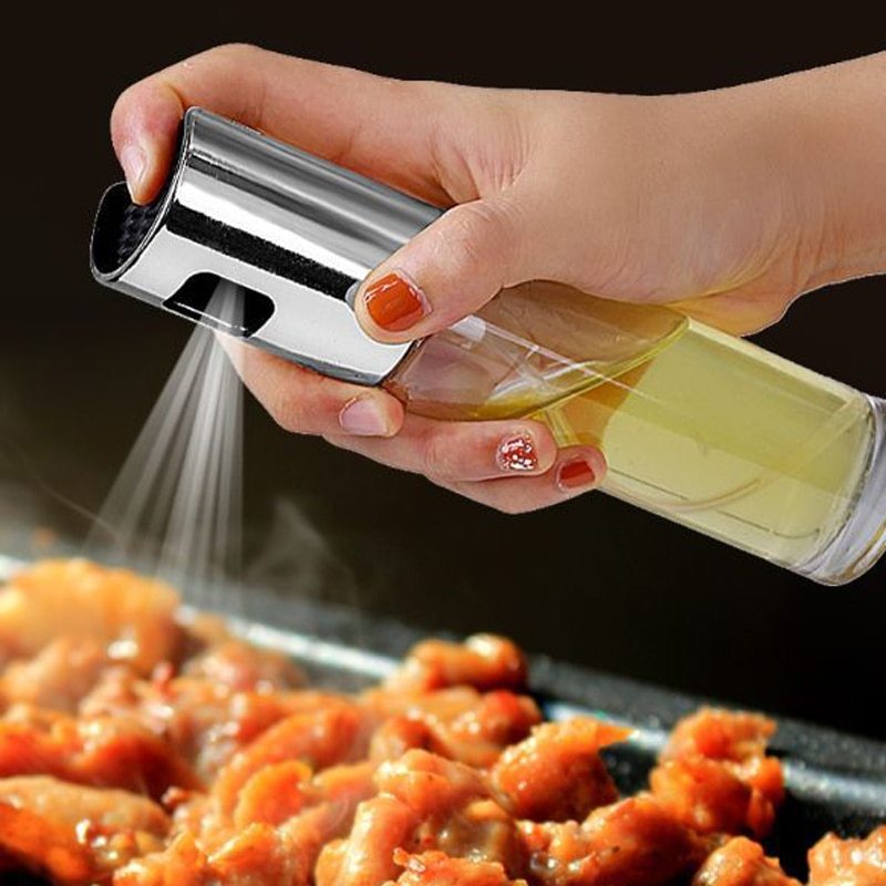 BBQ Oil Spray Bottle for Cooking – Refillable Olive Oil & Vinegar Sprayer
